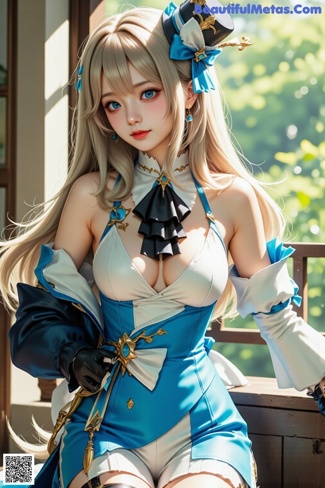 Hentai - Luminous Charm of the Aquatic Enchantress Set.1 20250125 Part 14 No.f65983 A woman in a blue and white outfit posing for a picture.