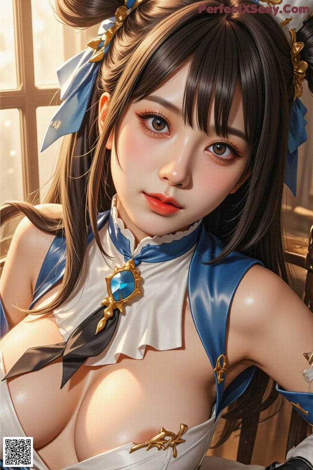 Hentai - Luminous Charm of the Aquatic Enchantress Set.2 20250126 Part 13 No.ef7768 A woman in a blue and white outfit posing for a picture.