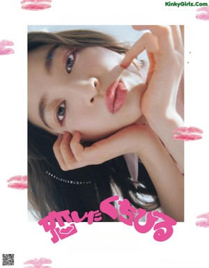 a magazine page with a bunch of pictures of a woman with red lipstick